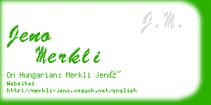 jeno merkli business card